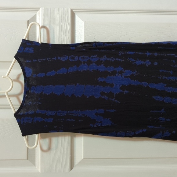 Forever 21 Contemporary Women's Black/Blue Size Large Midi Dress w/Tie Front NEW - Picture 8 of 13
